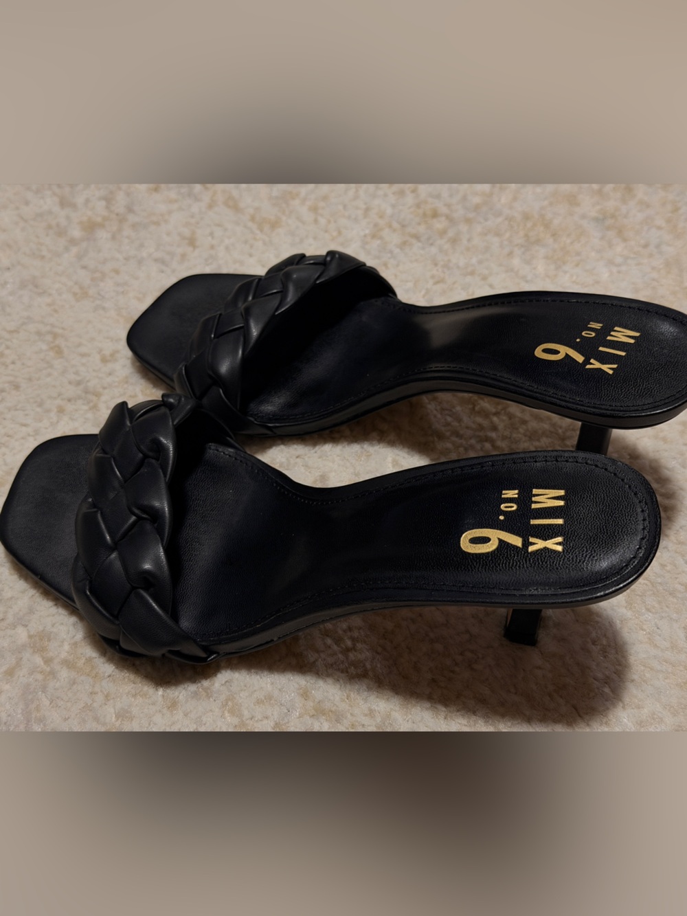 Mix No. 6 Black Braided Slide Mules